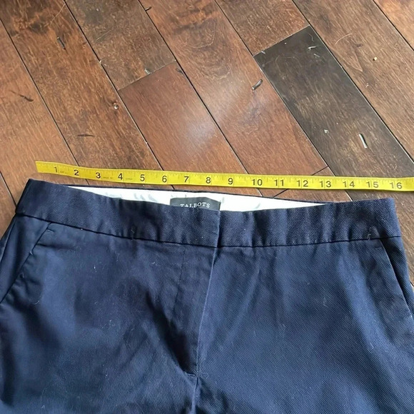 Talbots Cotton Pique Rick--Rack Slim Crop trousers Navy Women’s Size 8 Classic - Picture 8 of 15